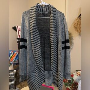 Cozy Gray Striped Women's Sweater
